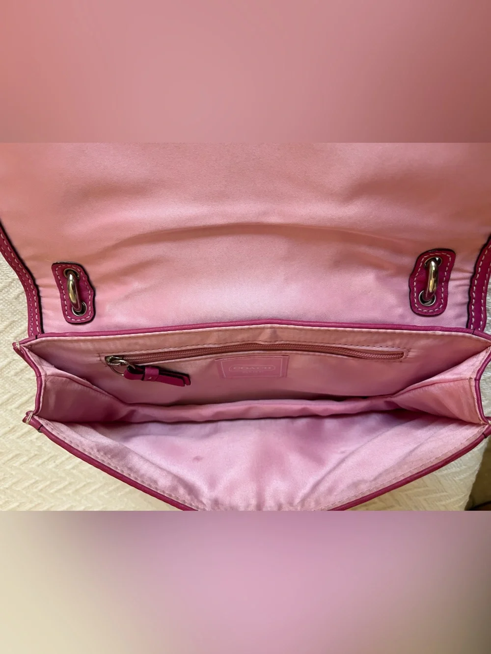 Coach Y2K Pink Optic Satin Bag